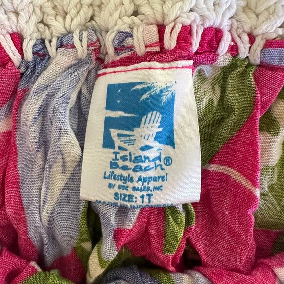 Island Beach 1T Toddler Hawaiian Floral Dress - Picture 4 of 5